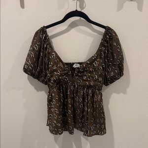 Entro Brown Patterned Blouse